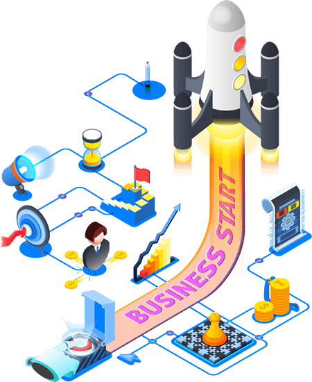 Illustration of business startup with digital marketing services in India by the best digital marketing agency in Delhi NCR